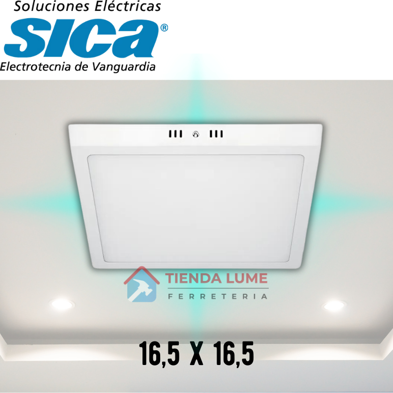 Plafon Led Sica Cuadrado 12W Luz Dia 911773