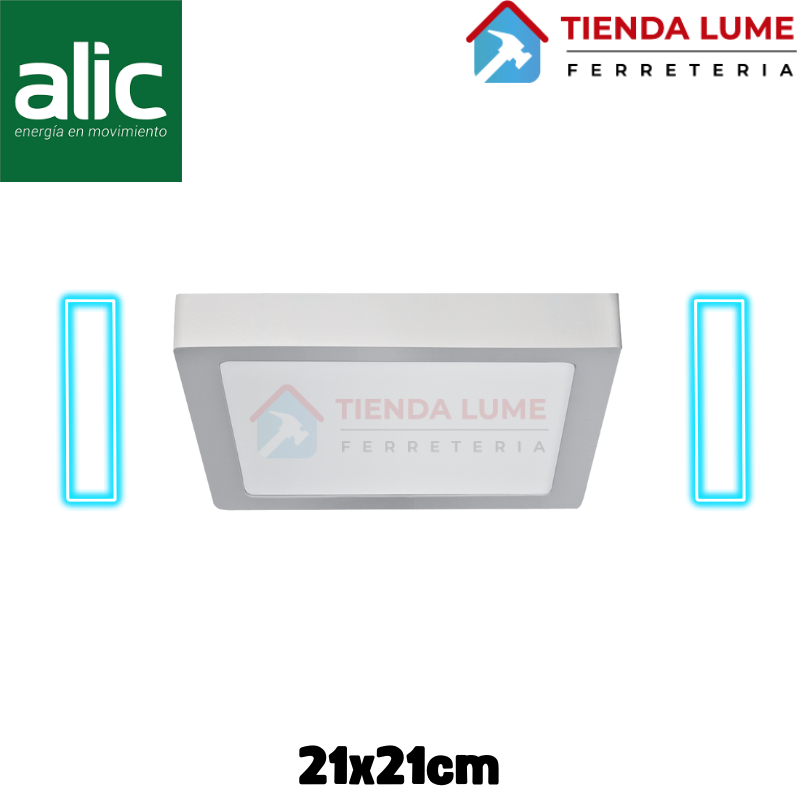 Plafon Led Nova Cuadrado Exterior 18W Dia