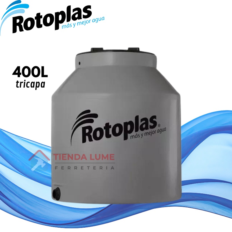 Rotoplas Tanque 400 Lts. Gris Plata Tricapa(0,85X0,95)