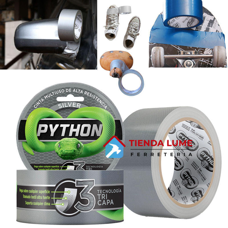 Cinta Reparadora Duct Tape 48mm X 9mts Python Gris