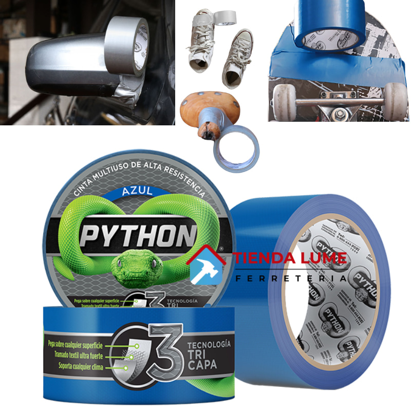 Cinta Reparadora Duct Tape 48mm X 9mts Python Azul