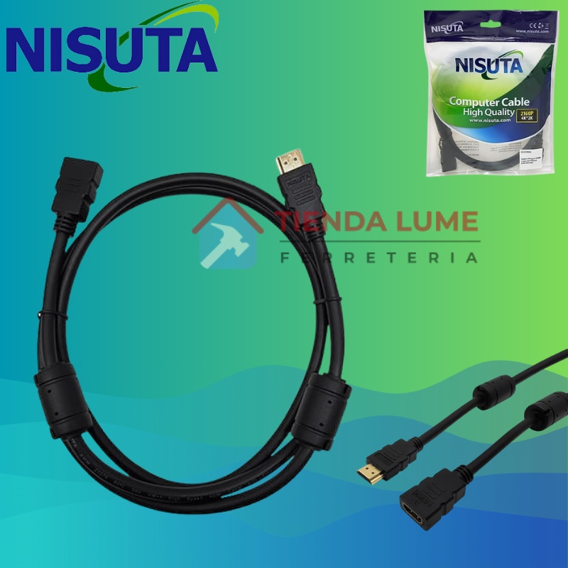 Cable Hdmi Alargue De 1.5M Dorado V2.0 Con Filtros 2160P 4K X 2K