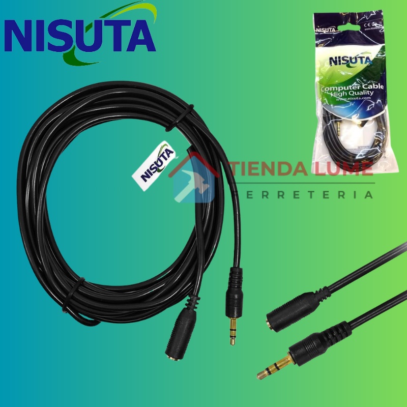 Cable Audio Alargue 3.5 Stereo M-H 1,8M