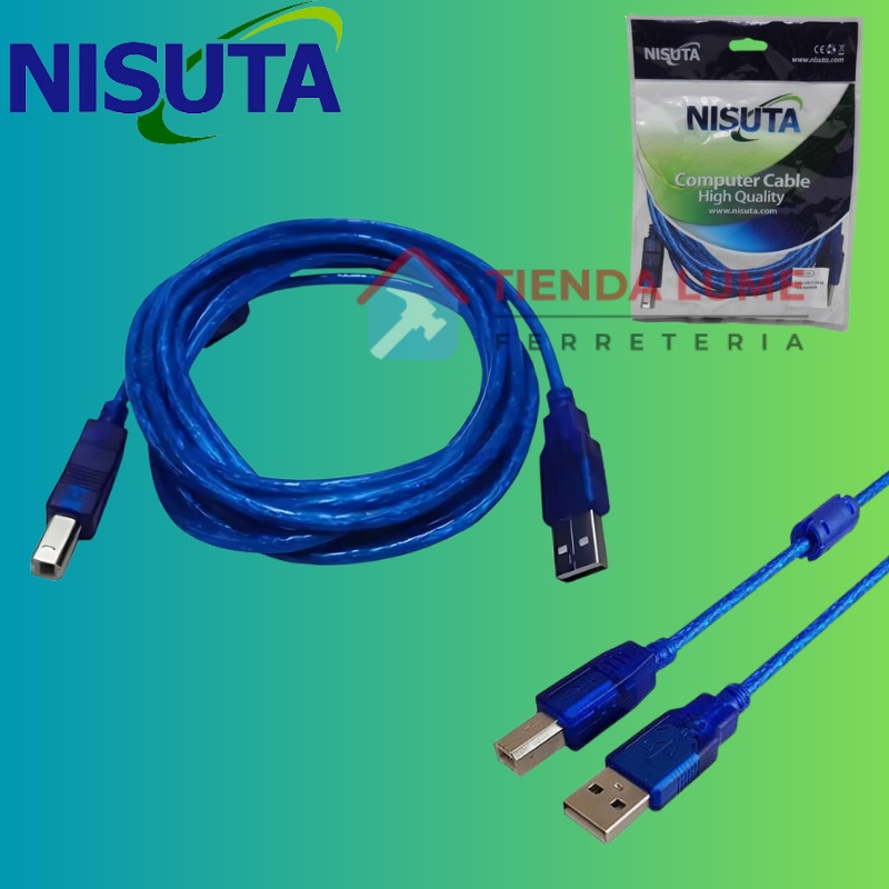 Cable Usb 2.0 Real Am-Bm De 1,8 M