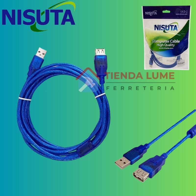 Cable Alargue Usb 2.0 Real Am-Ah 3 M