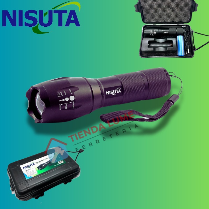 Linterna De Cree Led T6 10W Con Bateria Recargable, Zoom Y Funciones