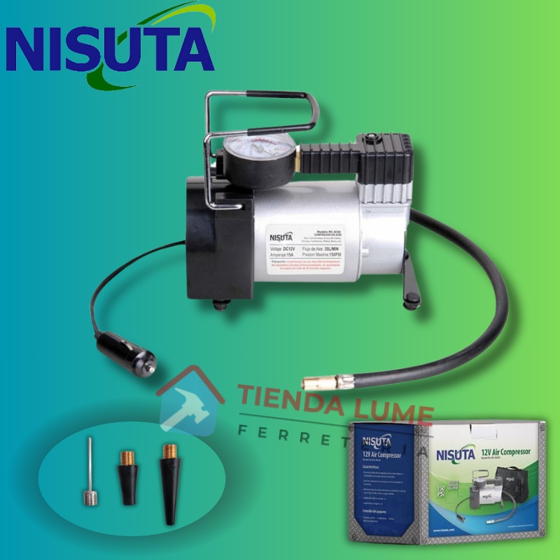 Compresor Aire 12V Metalico Auto 35L/Min