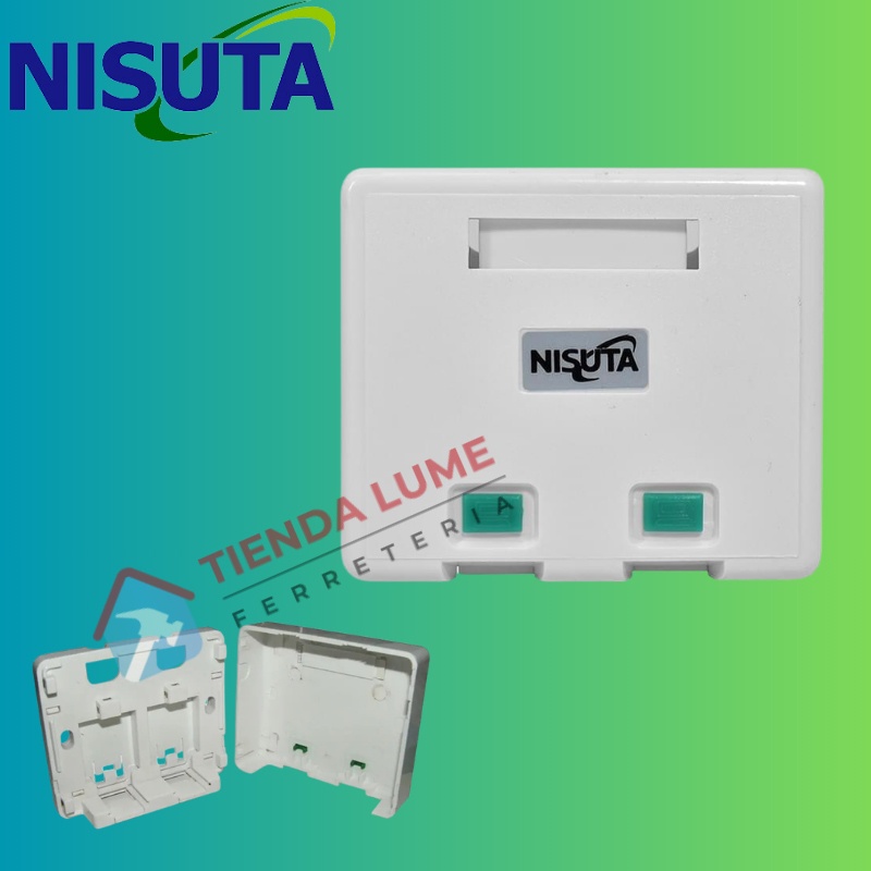 Roseta Caja Rj45 Doble P Jack Cat5 o Cat 6